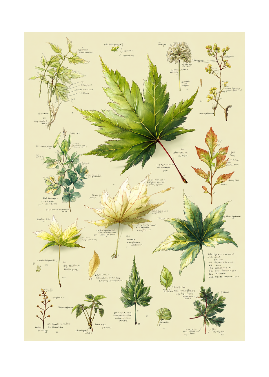 Grøn hvisken på papir - No Frame, With White Border