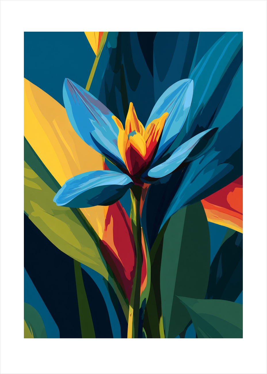 Stemme af tropisk silke - No Frame, With White Border