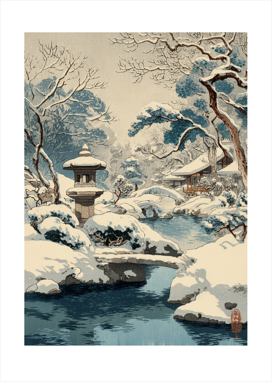 Snefaldets hvisken - No Frame, With White Border