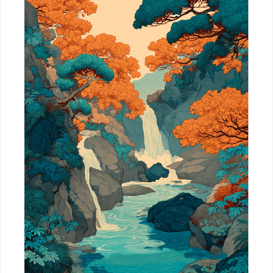 Vandets hvisken i kløften - No Frame, With White Border