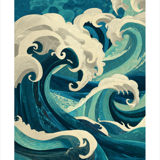 Havets hviskende klang - No Frame, With White Border