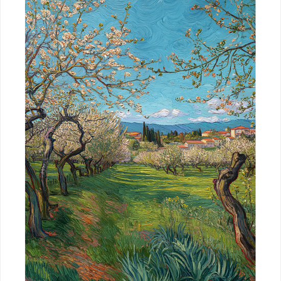 Vinden der hvisker i blomster - No Frame, With White Border