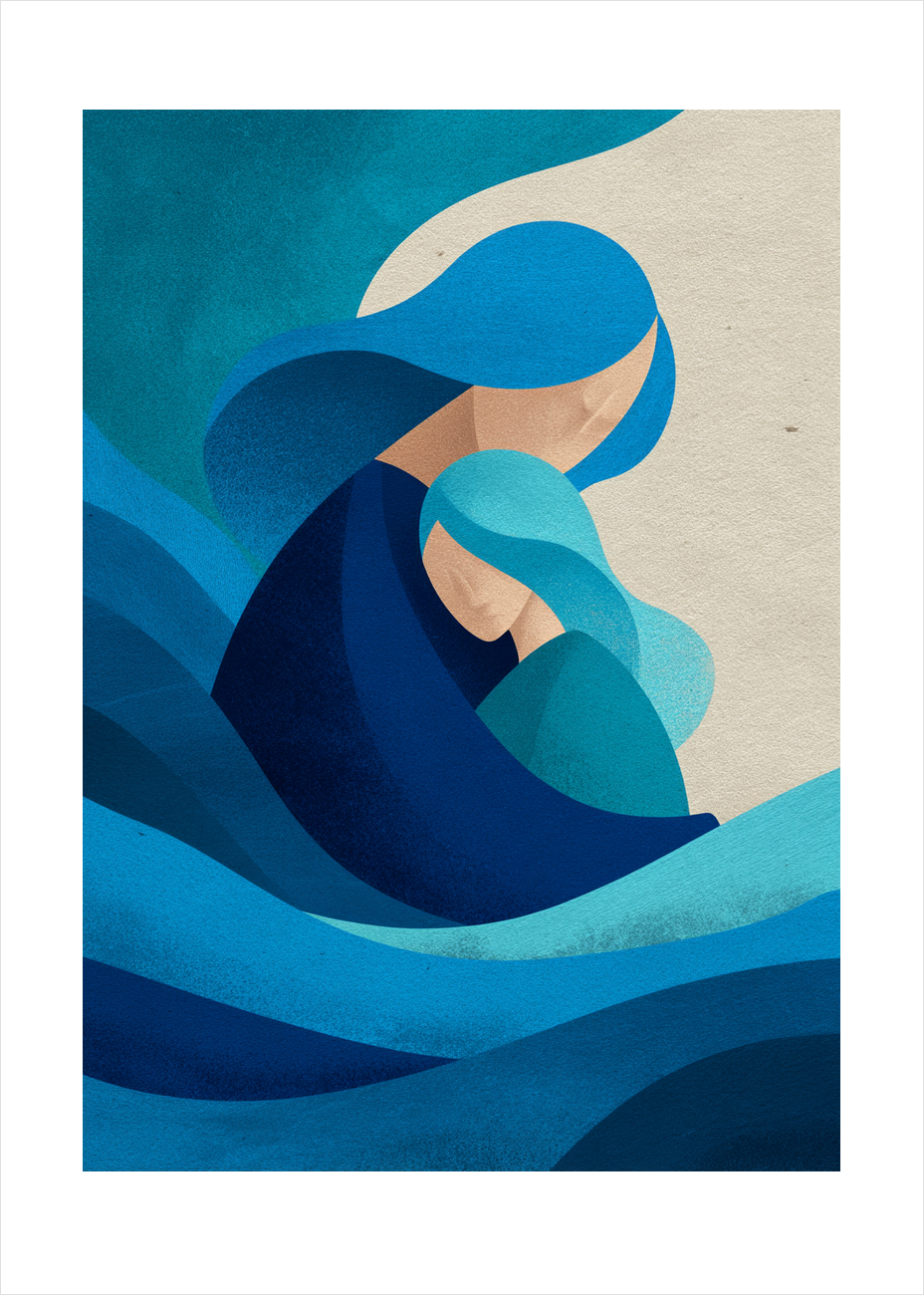 Bølgens bløde omfavnelse - No Frame, With White Border