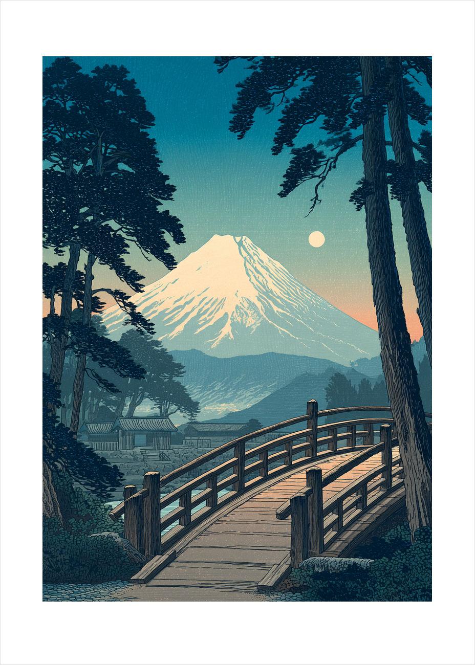 Broens hvisken mod månen - No Frame, With White Border