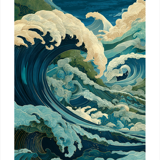 Havets hviskende brøl - No Frame, With White Border