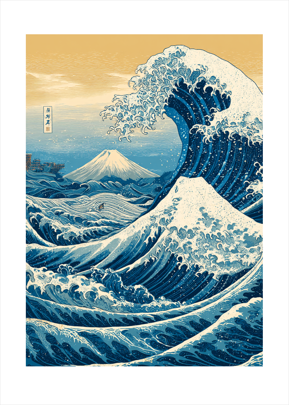 Saltet på tungen af bølger - No Frame, With White Border