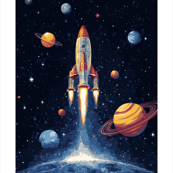 Raketens sus gennem mørket - No Frame, With White Border