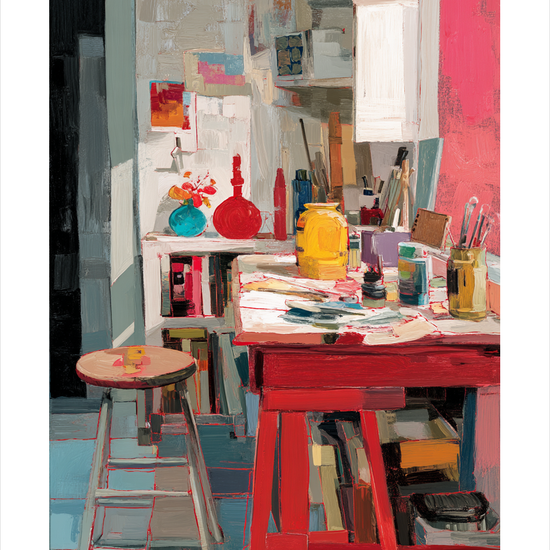 Rummet smager af pigment - No Frame, With White Border