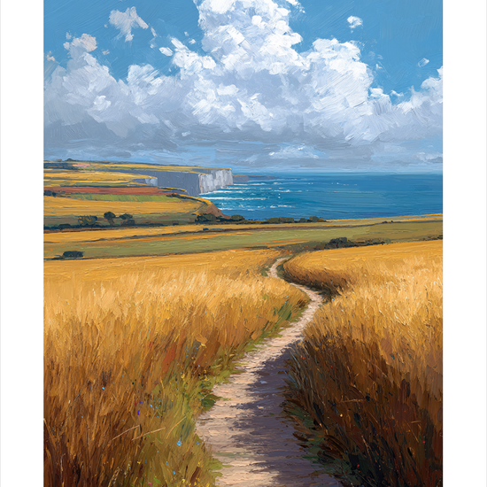 Havets hvisken langs stien - No Frame, With White Border