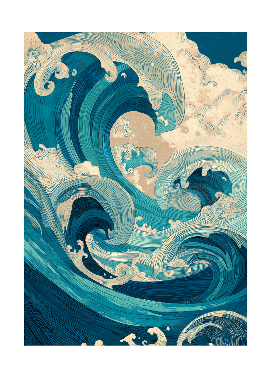 Smagen af salt og storm - No Frame, With White Border