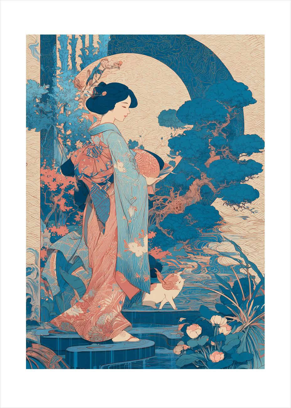 Silkens hvisken i måneskær - No Frame, With White Border