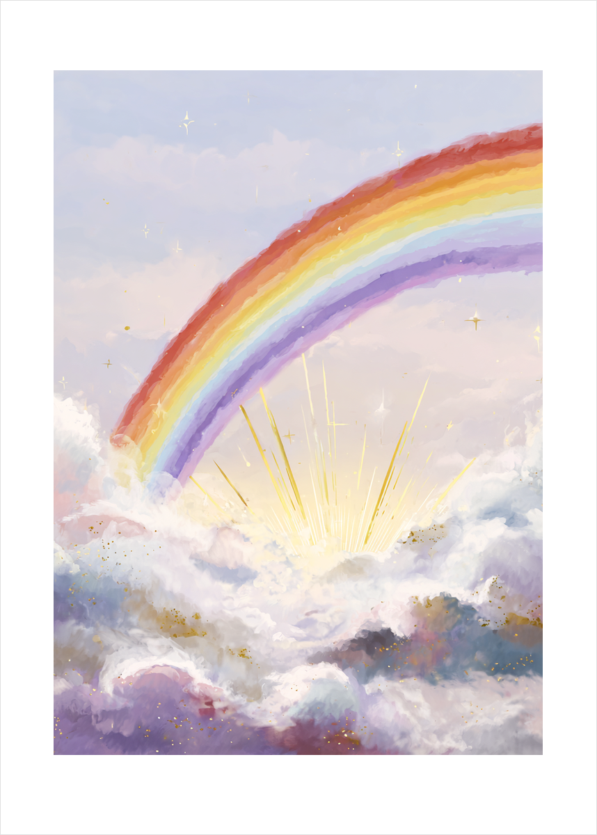 Regnbuens stille klang - No Frame, With White Border