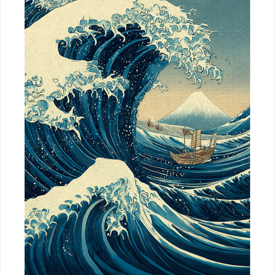 Bølgens brøl i mørket - No Frame, With White Border