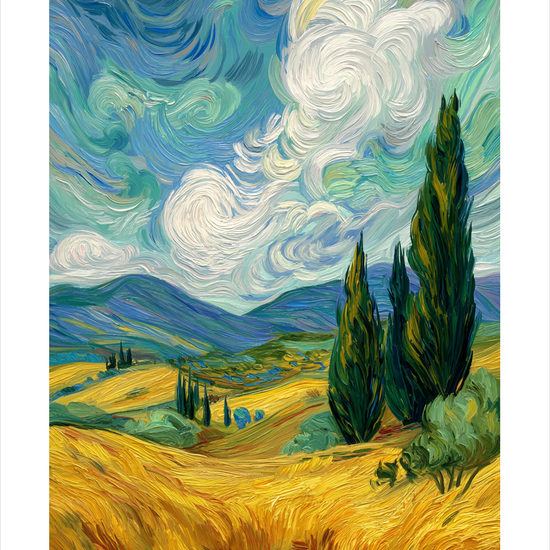 Vindens sang i gyldent hav - No Frame, With White Border