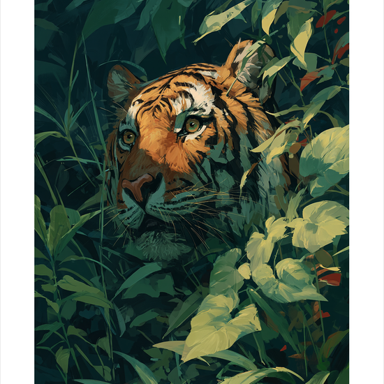 Tigerens bløde åndedrag - No Frame, With White Border