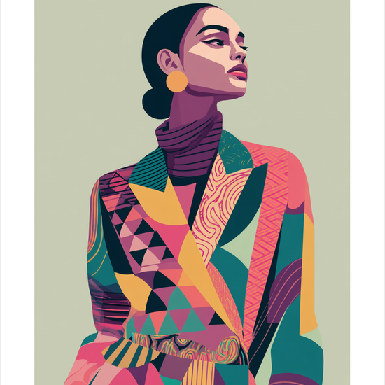 Suset af farvede stoffer - No Frame, With White Border