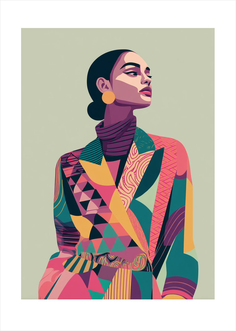 Suset af farvede stoffer - No Frame, With White Border