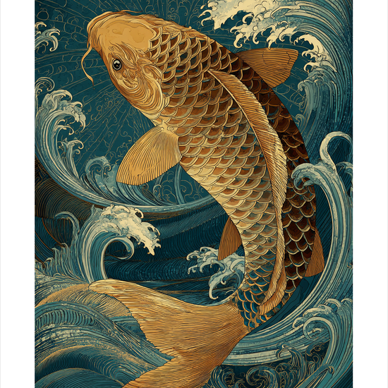 Guldets hvisken under bølgerne - No Frame, With White Border