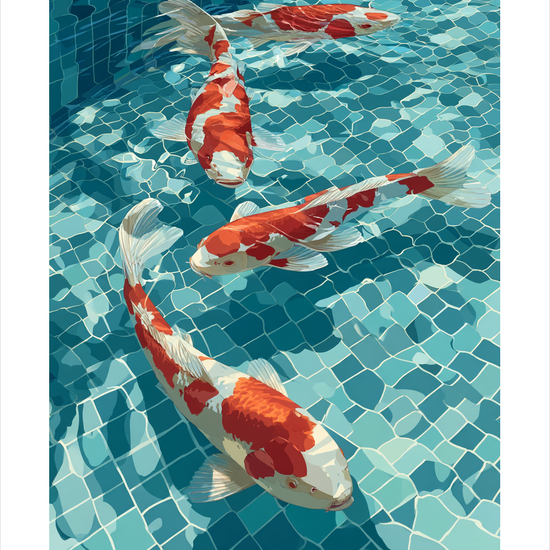 Silkesus af farvet skæl - No Frame, With White Border