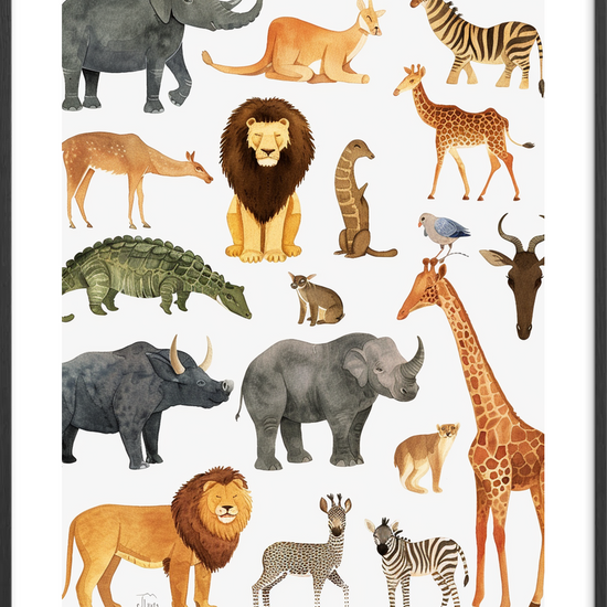 Savannens sagte rytme - Black Frame, With White Border