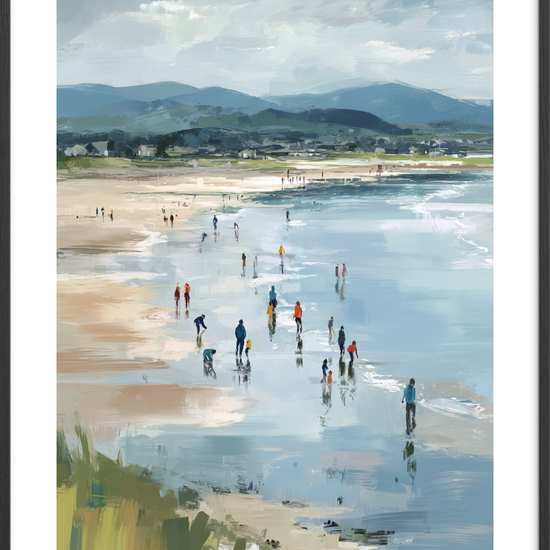 Havets stille hvisken - Black Frame, With White Border