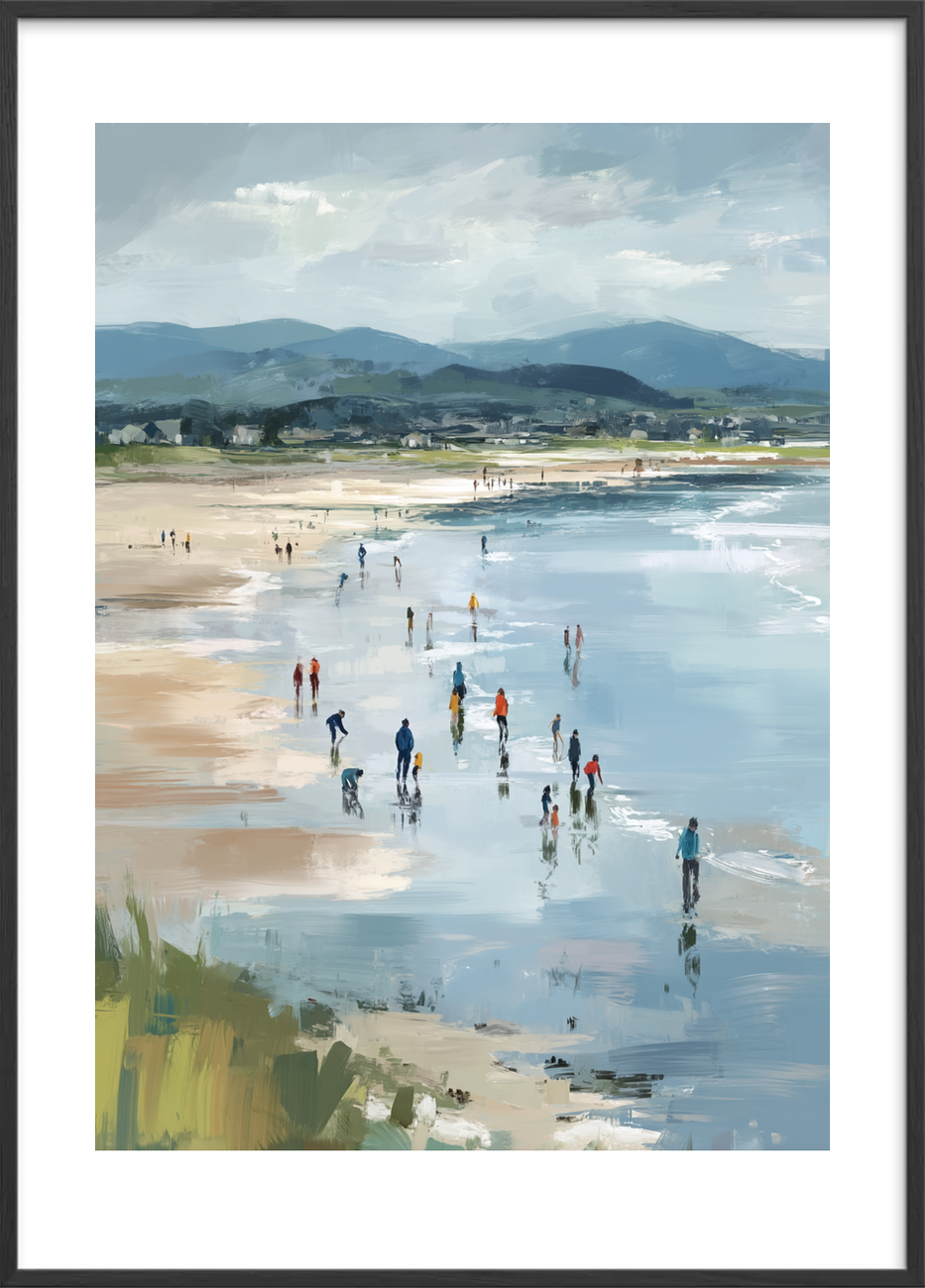 Havets stille hvisken - Black Frame, With White Border