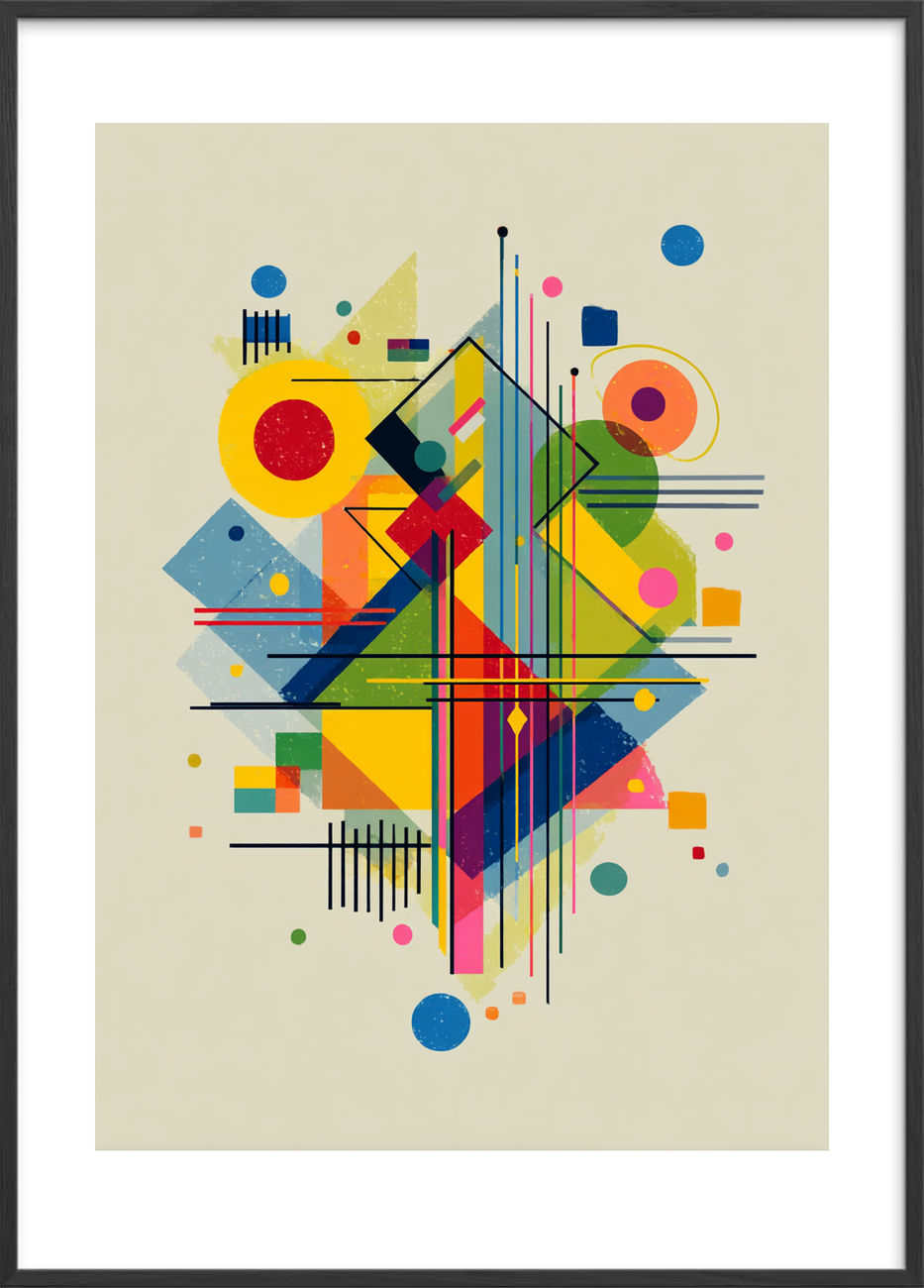 Rytmens farverige symfoni - Black Frame, With White Border