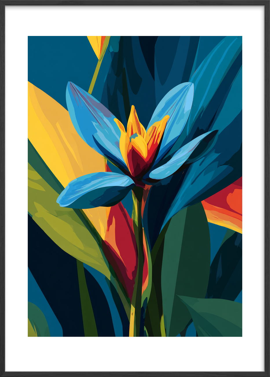 Stemme af tropisk silke - Black Frame, With White Border