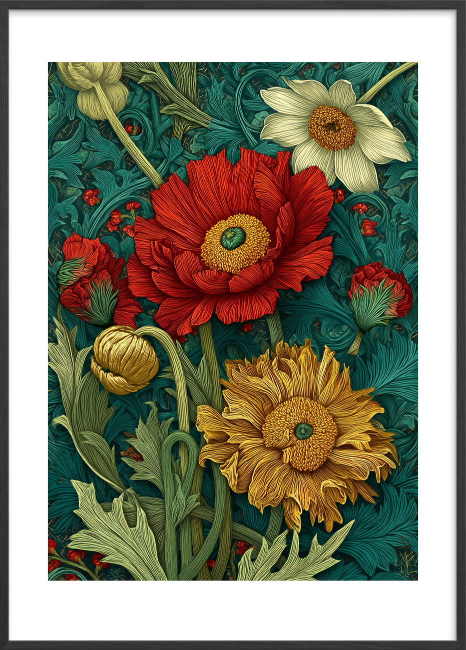 Duft af skjult symfoni - Black Frame, With White Border