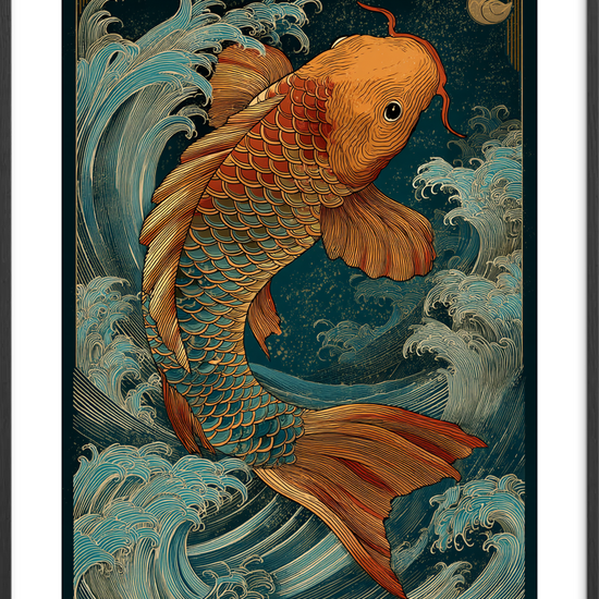 Bølgesang fra gyldne skæl - Black Frame, With White Border