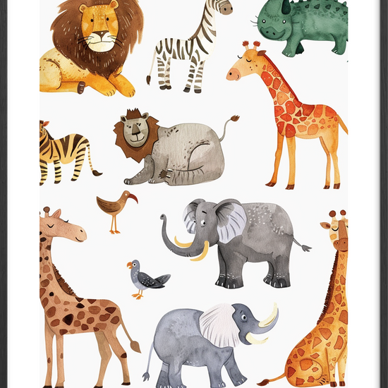 Savannens dæmpede rytme - Black Frame, With White Border