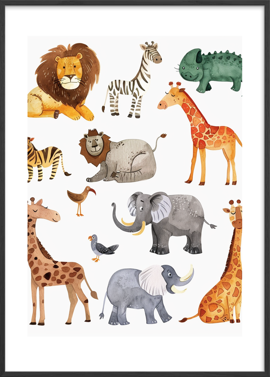 Savannens dæmpede rytme - Black Frame, With White Border