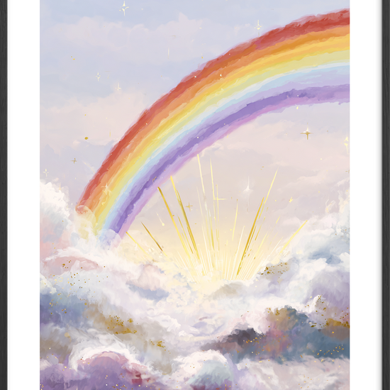 Regnbuens stille klang - Black Frame, With White Border