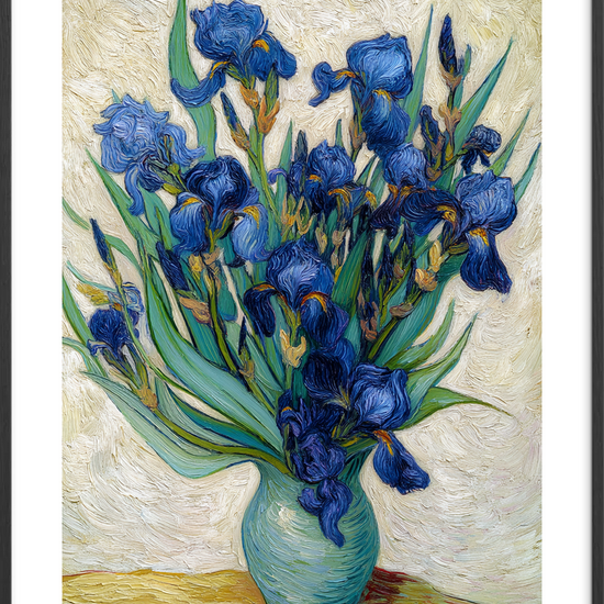 Blød blå hvisken - Black Frame, With White Border