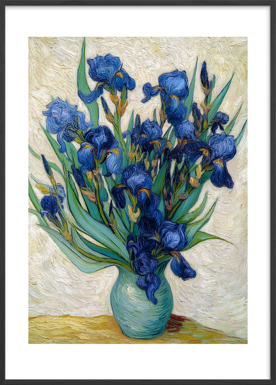 Blød blå hvisken - Black Frame, With White Border