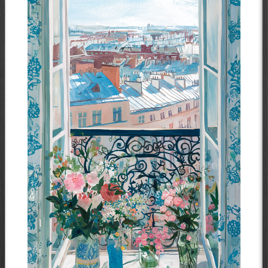 Duften af morgenen i byen - Black Frame, With White Border