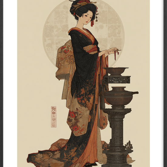 Røgens stille hvisken - Black Frame, With White Border