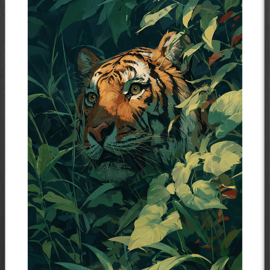 Tigerens bløde åndedrag - Black Frame, With White Border