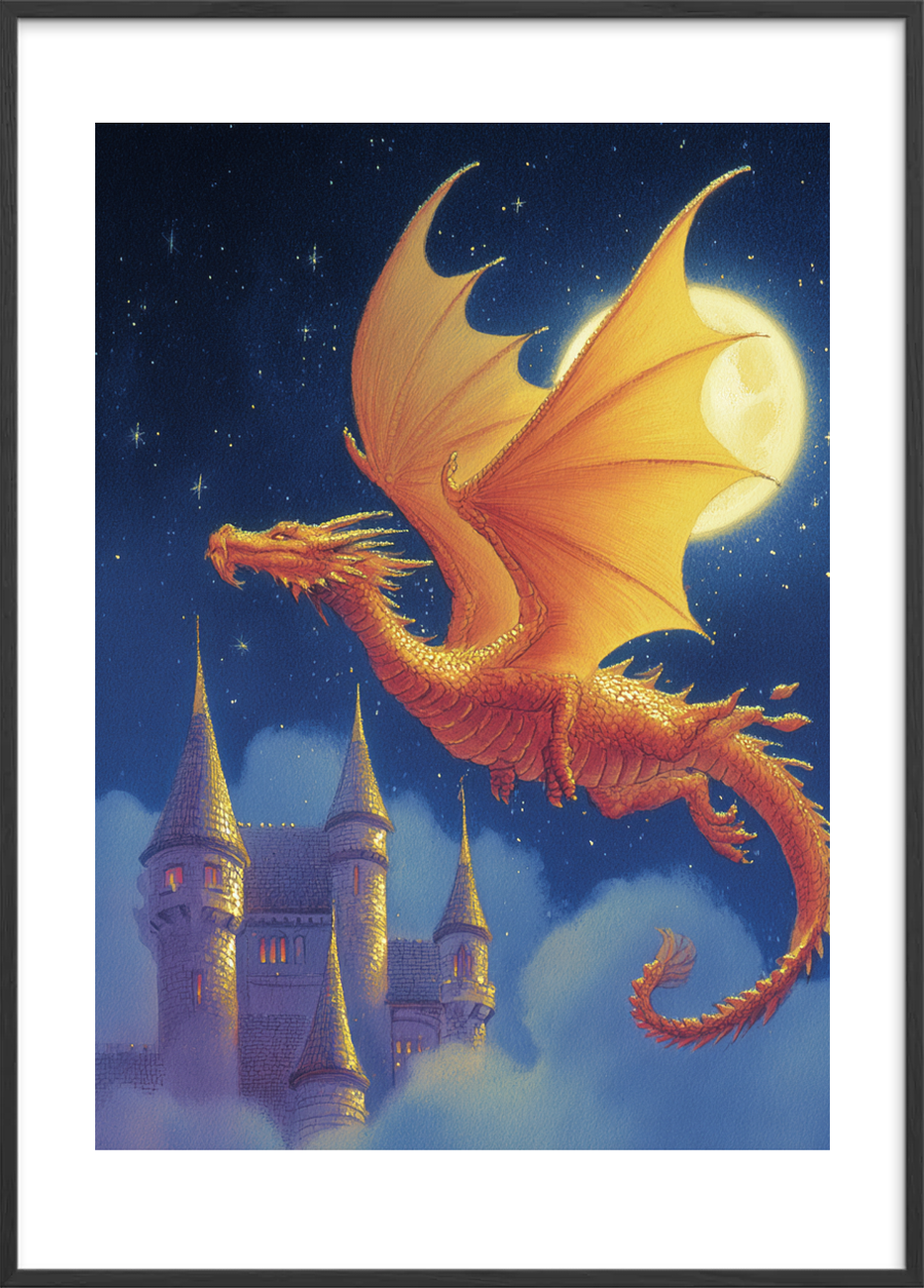 Guldskællets varme hvisken - Black Frame, With White Border