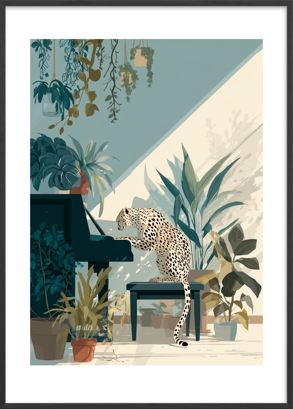 Potespil i grønne skygger - Black Frame, With White Border