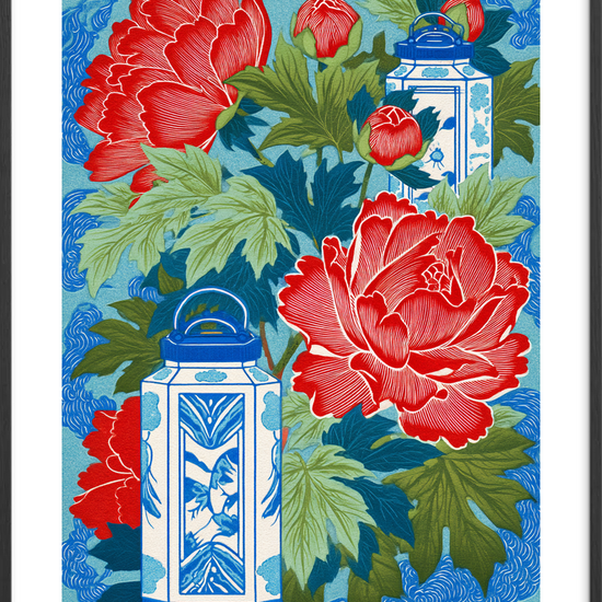 Silke under måneskin - Black Frame, With White Border