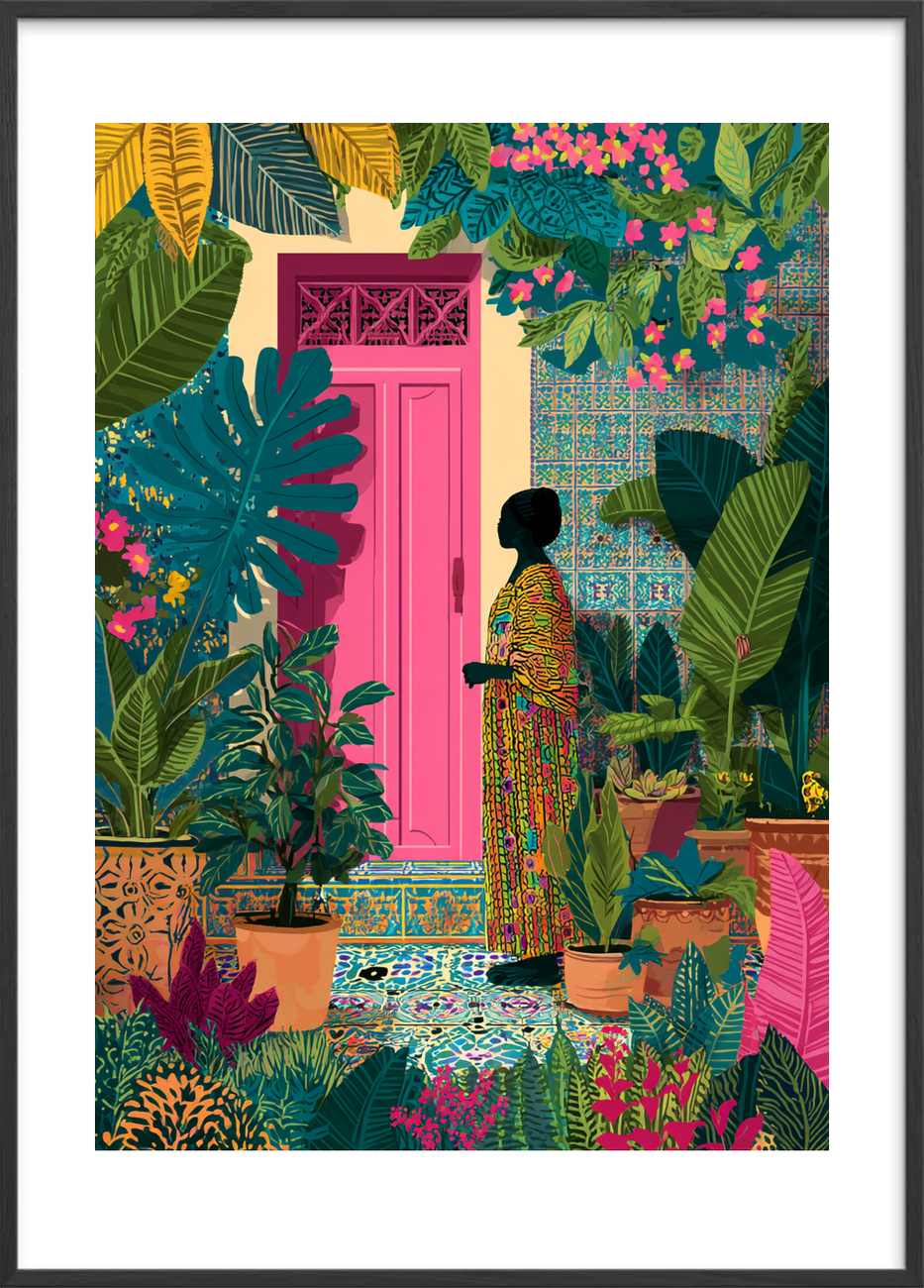 Tropisk stilheds sagte rytme - Black Frame, With White Border