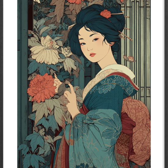 Sommerens hvisken bag skodderne - Black Frame, With White Border