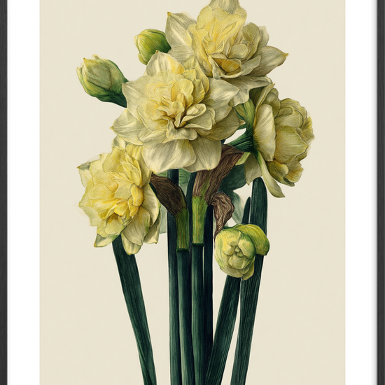 Morgenens blide hvisken - Black Frame, With White Border