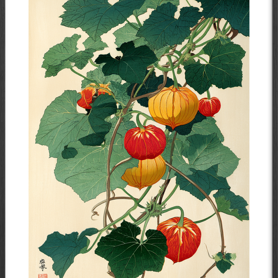 Hviskende lanterner i vinden - Black Frame, With White Border