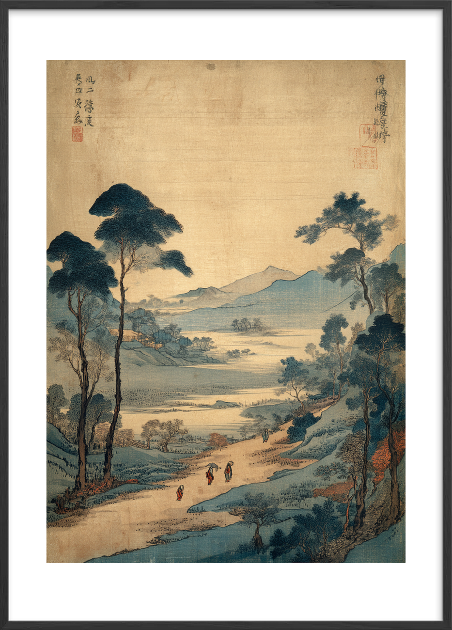 Horisontens stille hvisken - Black Frame, With White Border