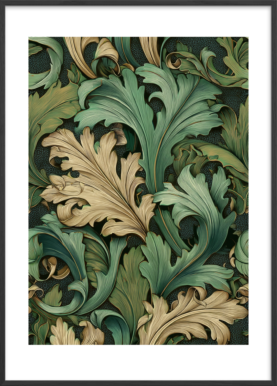 Svalende bladernes sus - Black Frame, With White Border