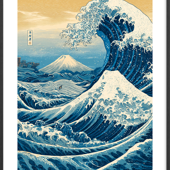 Saltet på tungen af bølger - Black Frame, With White Border