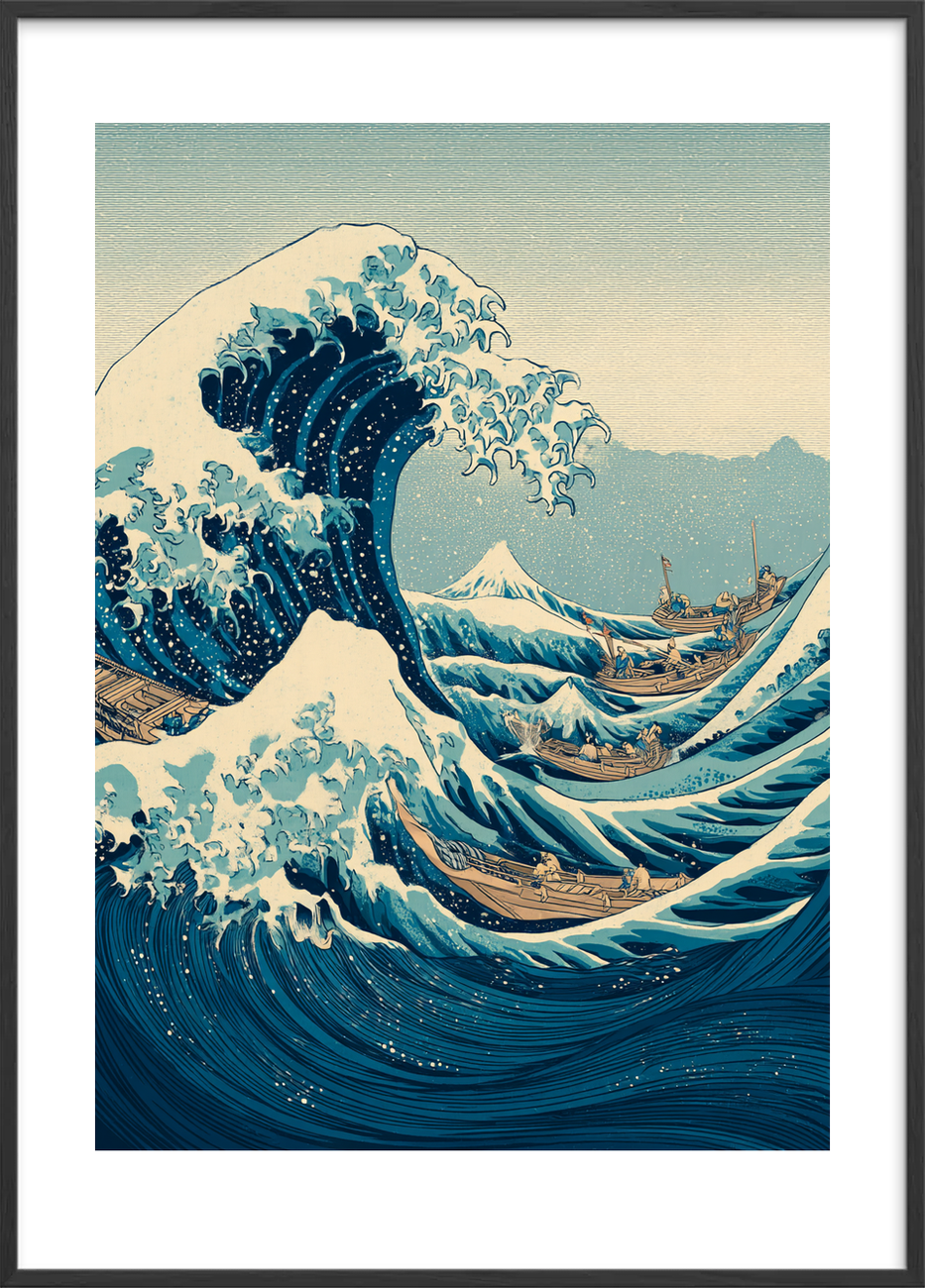 Bølgernes sang - Black Frame, With White Border