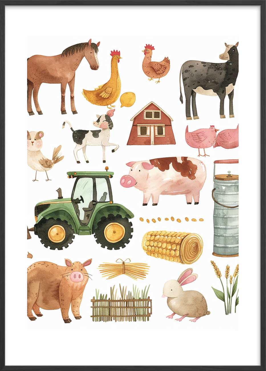 Duften af halm og regn - Black Frame, With White Border